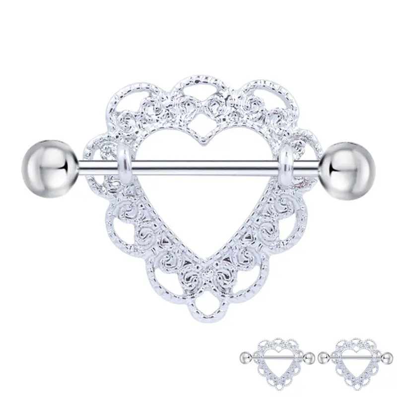 Женское кольцо для сосков CX17 1 пара штанга|body piercing jewelry|piercing jewelryheart nipple bar |