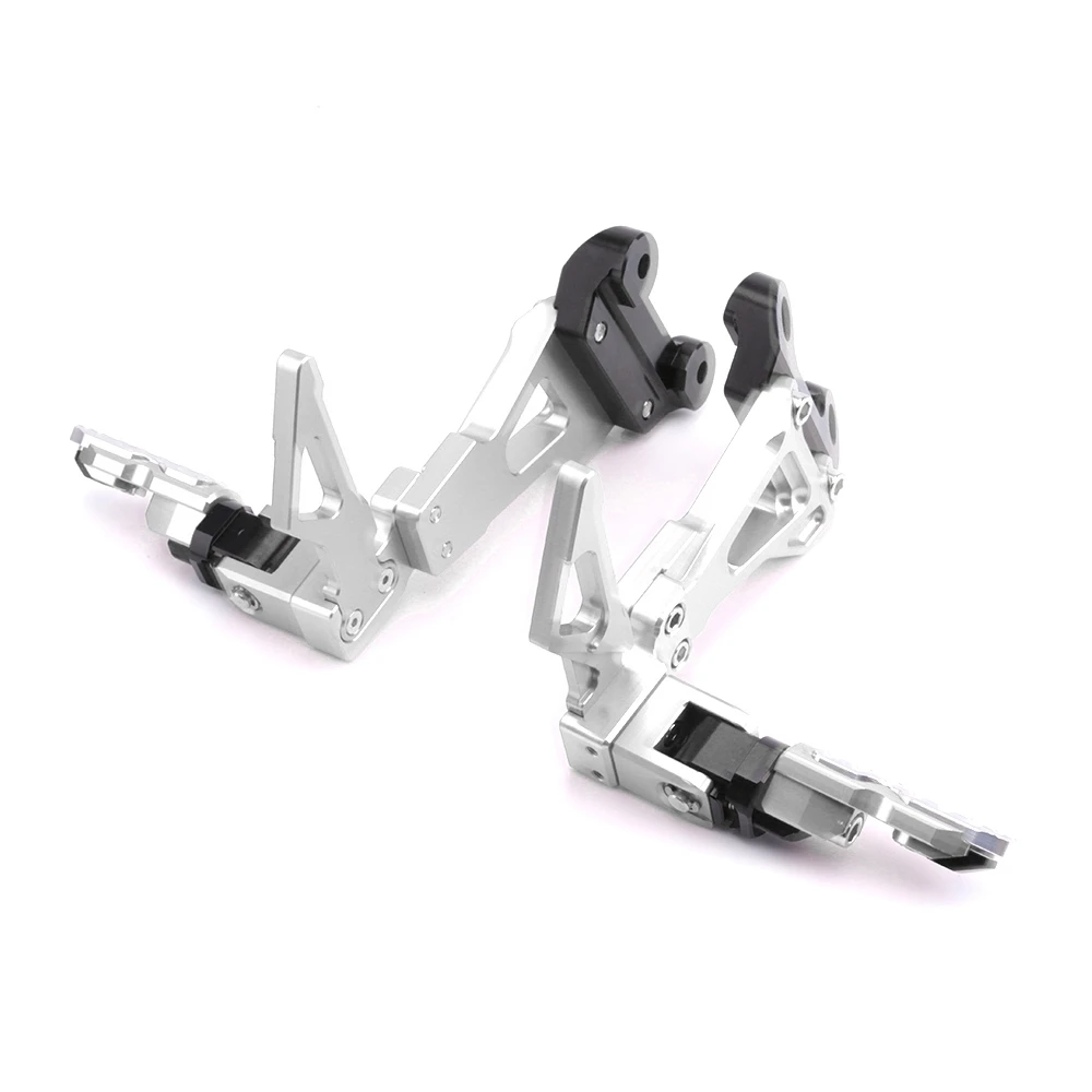 Серебристый Электронных сигарет SMOK для Honda CB650F CBR650F Мотоцикл с ЧПУ Алюминий сплав задние комплекты Rearset Подножка для ухода за кожей ног колышки - Цвет: Серебристый