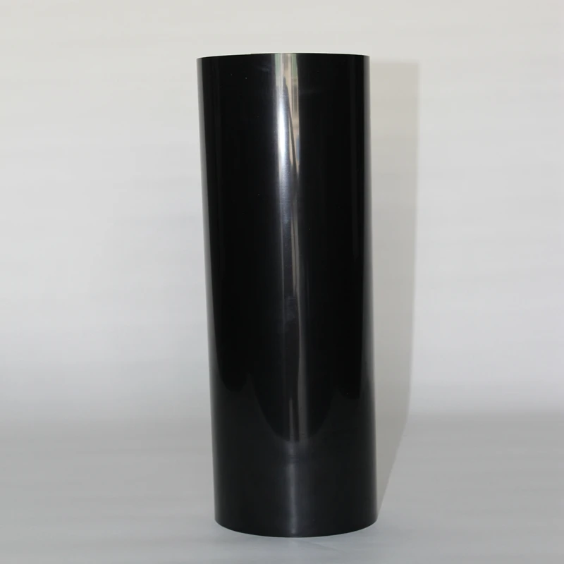 (50 см x 25 м) ПУ Гибкая клейкая пленка черный цвет теплопередачи винил для одежды ПУ утюгом на виниловой пленке для футболки (20 дюймов * 82, 02 фута)