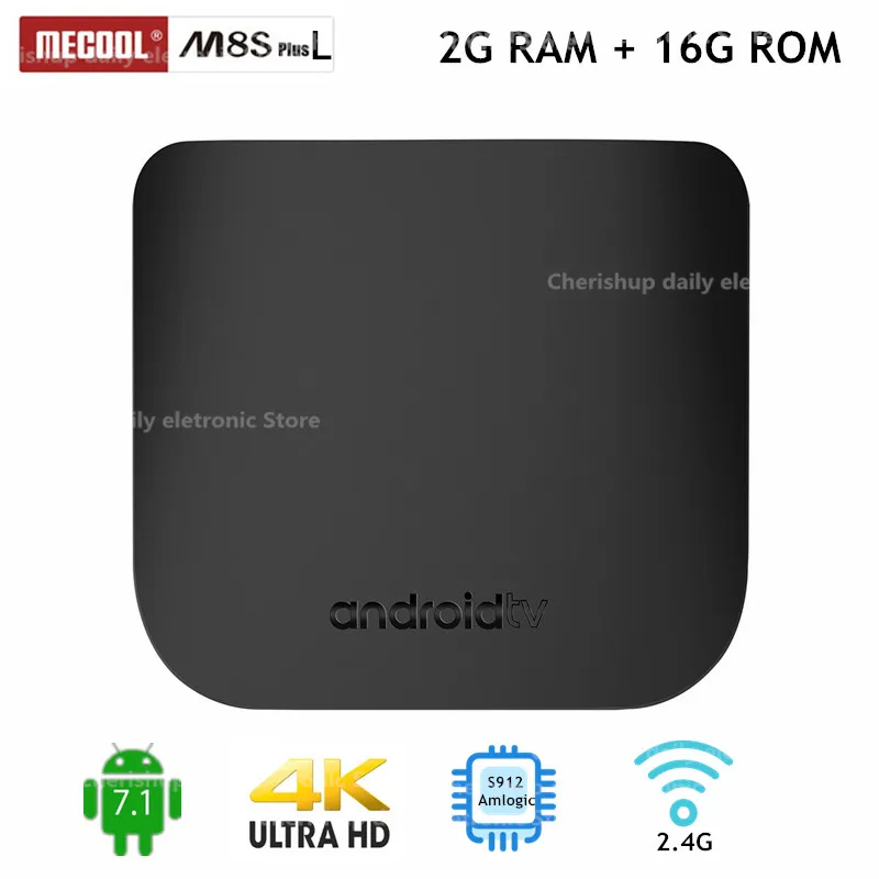 MECOOL M8S плюс L ТВ Box Amlogic S912 Android 7 1 2 ГБ Оперативная память + 16 Встроенная 2.4g WiFi 100