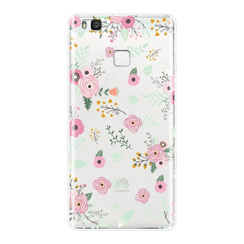 Чехол для телефона Huawei P7 P8 P9 Lite Mini 2017 силиконовая Мягкая задняя крышка с цветком
