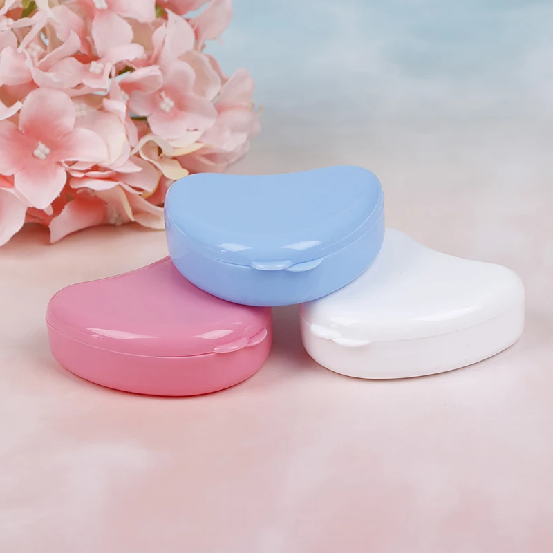 Dental Orthodontic Retainer Box Case for Denture Teeth Mouth Guard Storage Heart Shape False |