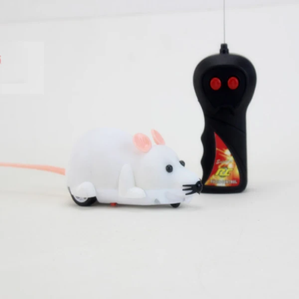 Мышь игрушки беспроводной RC мышки для котов игрушки пульт дистанционного управления ложная мышь Новинка RC кошка забавная игра мышь игрушки для кошек дропшиппинг - Цвет: white pink ear