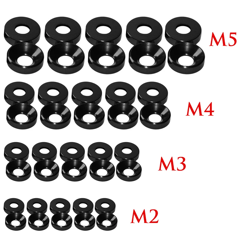 OOTDTY Новый Алюминий сплав M2/M3/M4/M5 анодированная потайная головка шайбы для болтов