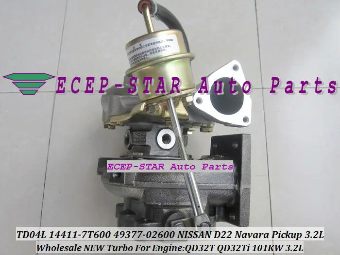 Новый турбокомпрессор TD04L GP14411 7T600 14411 49377 02600 для NISSAN D22 Navara Pickup 3.2L QD32T QD32Ti|turbocharger