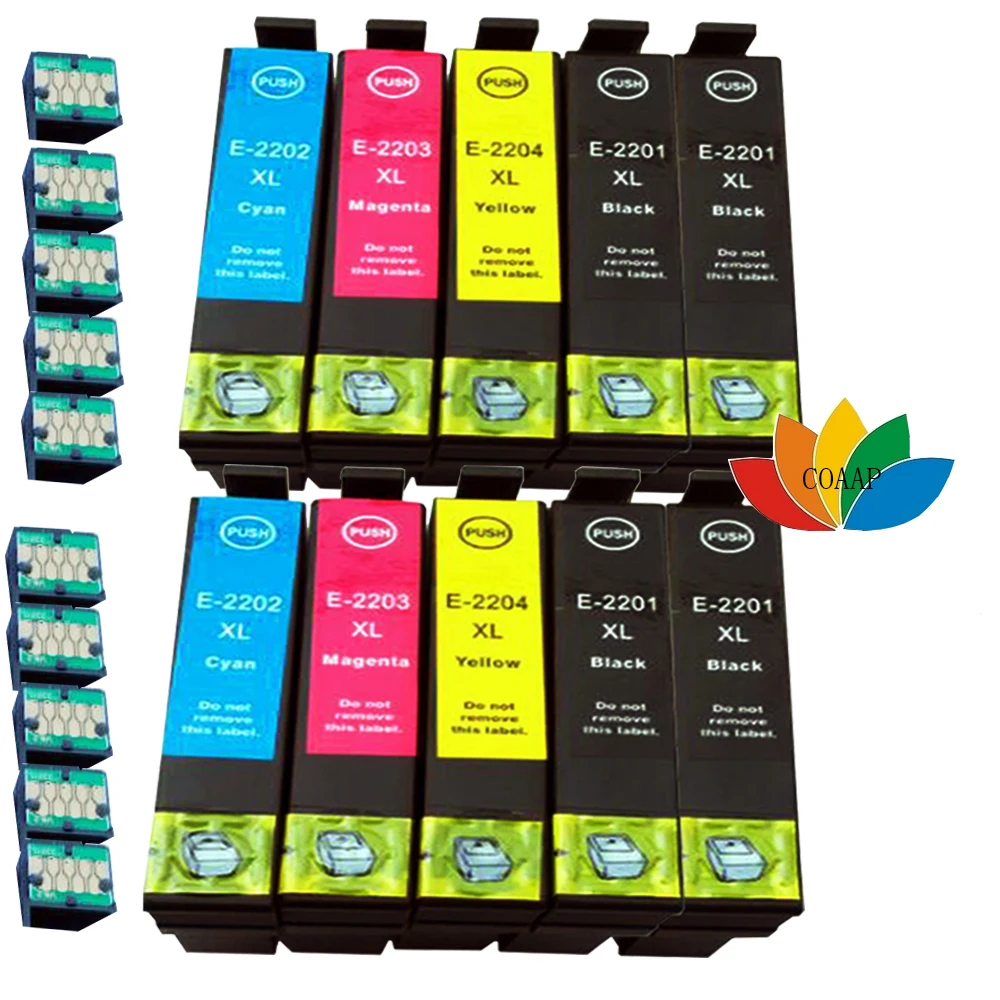 

10 Pack Compatible T220XL Ink Cartridges For Epson T2201-T2204 Expression XP-320 XP-420 XP-424 Printer