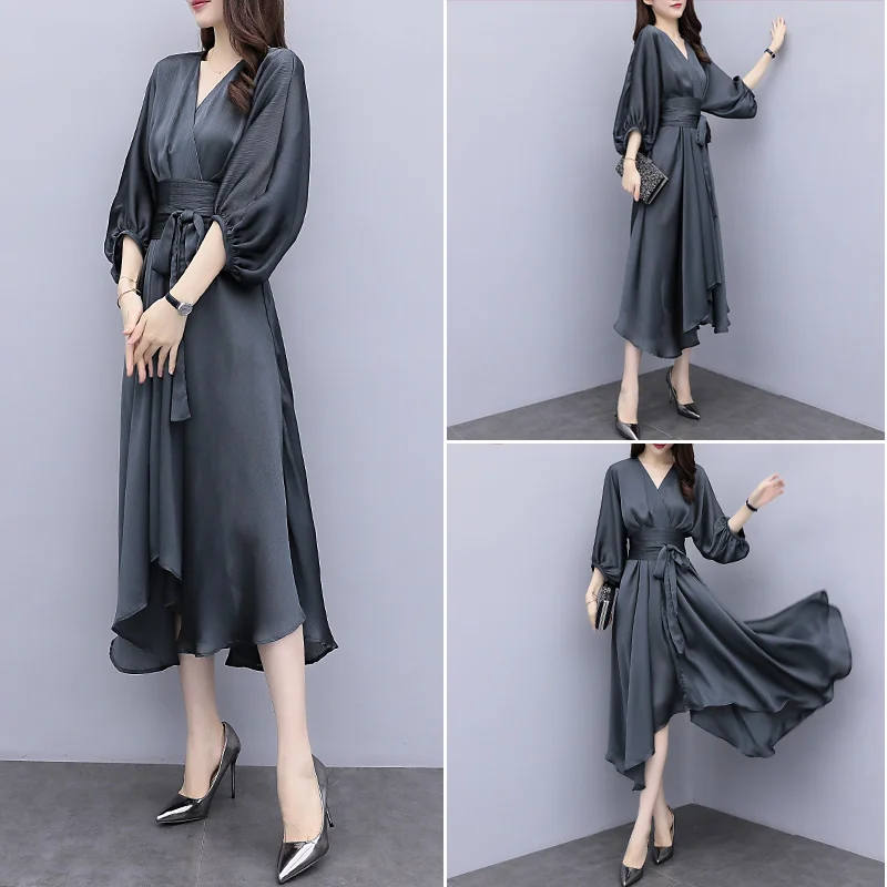 Весеннее асимметричное платье женское офисное летнее Vestido De Festa женские платья