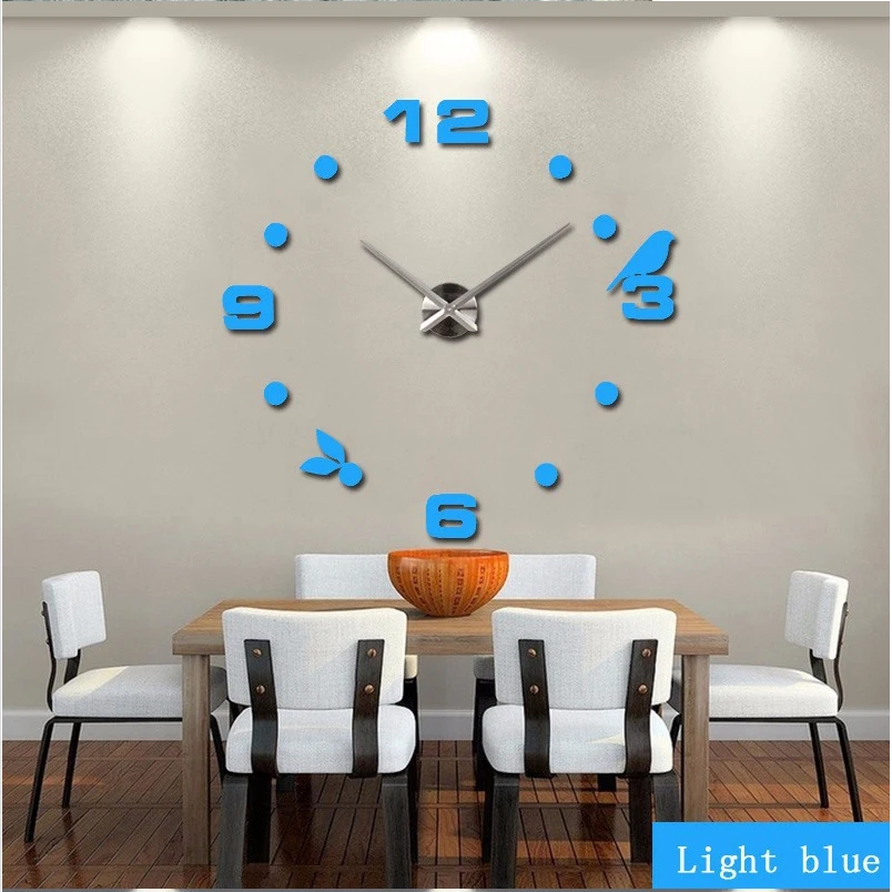 2020 новые большие настенные часы horloge 3d diy акриловые зеркальные наклейки домашний