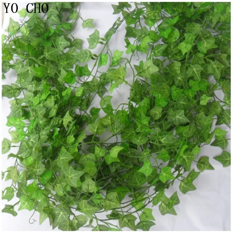 (12 pcs/lot) 210cm Special offer simulation ivy/green ivy leaf for/Green cane/creepers Chlorophytum/plastic rattan vine leaves | Дом и сад