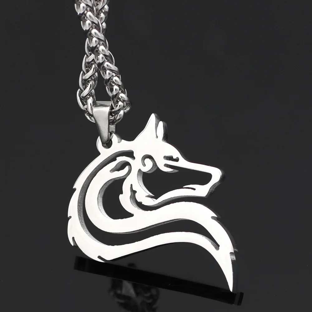 Мужское ожерелье из нержавеющей стали 316L норвежский викинг oidn's wolf head celt amulet |