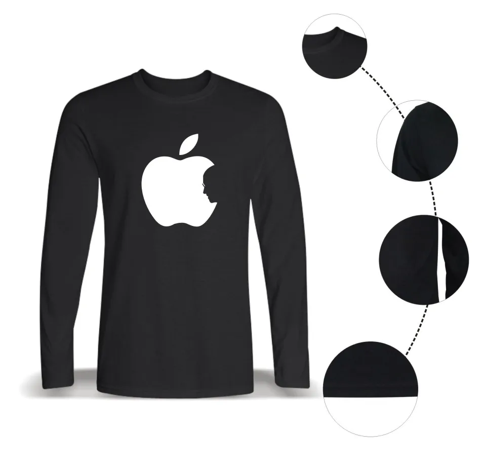 Apple Стив Джобс 4 цвет хлопка с длинным рукавом Футболка Лидер продаж плюс Размеры
