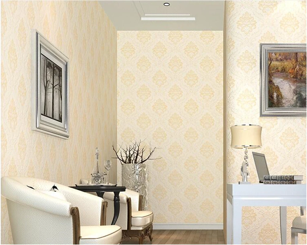 beibehang European pastoral Damascus flower wall paper nonwoven girl room living bedroom wedding background wallpaper | Обустройство