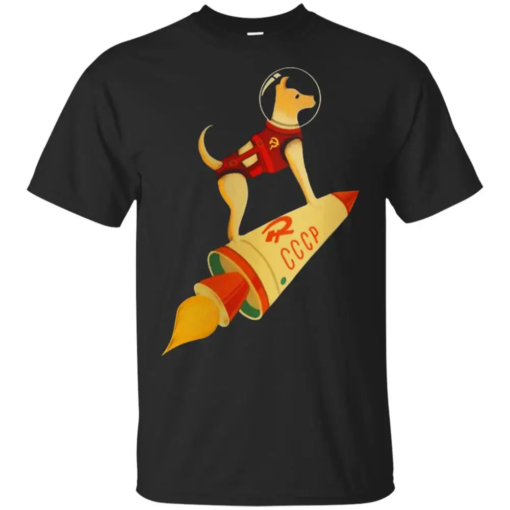 

Cccp Soviet Laika The Russian Space Super Rocket Dog Short Sleeve Tee 100% Cotton Mens Summer Sale T Shirt Funny Tee Shirts