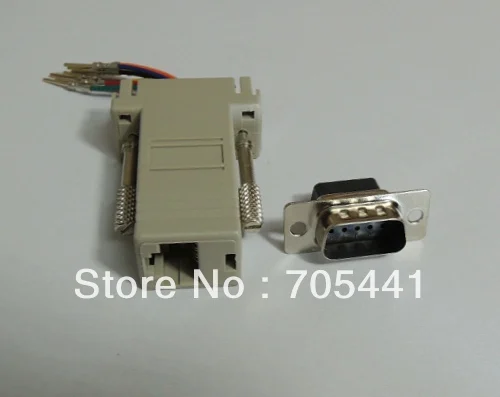 DB9 штекер RJ45 гнездовой разъем RS232 Модульный адаптер 10 шт./лот Бесплатная