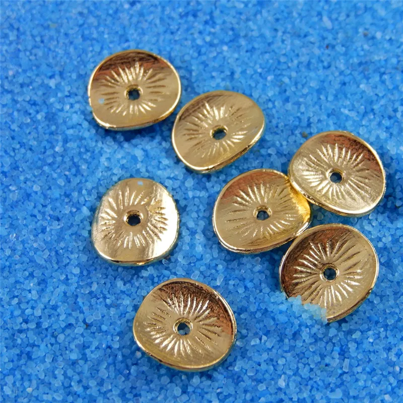 Wholesale 200PCS Gold Tone Round Plate Small Metal Jewelry Making Beads Handmade Crafts Scrapbooking Accessory Hot Selling 32138 | Украшения