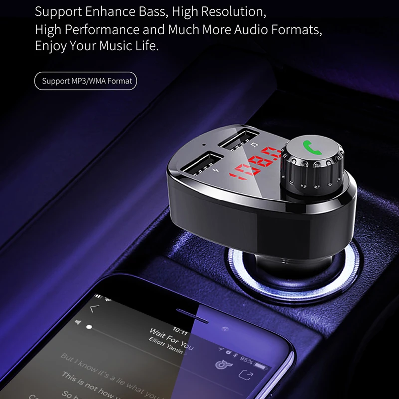 CDEN Автомобильный mp3 музыкальный плеер Bluetooth ресивер FM-передатчик двойной зарядное устройство usb u-диск, tf-карта, музыкальный плеер Bluetooth автомобильный набор, свободные руки