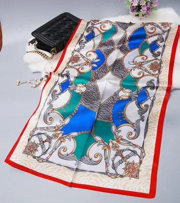 2017 Luxury Brand Women Big Chain Silk Scarf 2018 Sexy Real Scarves 55x175cm Shawls Twill | Аксессуары для одежды