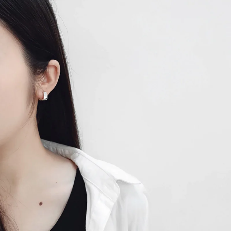 Подлинная 925 пробы Серебряная квадратная широкая Серьга для женщин | Украшения и