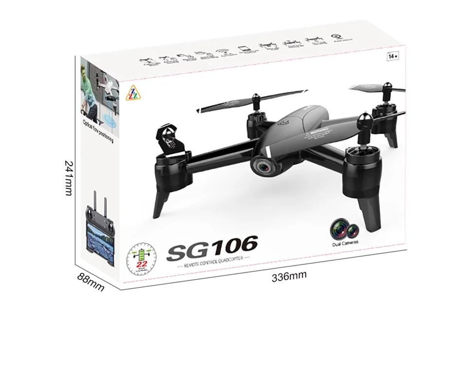 SG106 wifi FPV Дрон 4K двойная камера HD в реальном времени воздушная видео оптический поток RC Квадрокоптер Вертолет VS XS809W H47 XS816 M70 Дрон