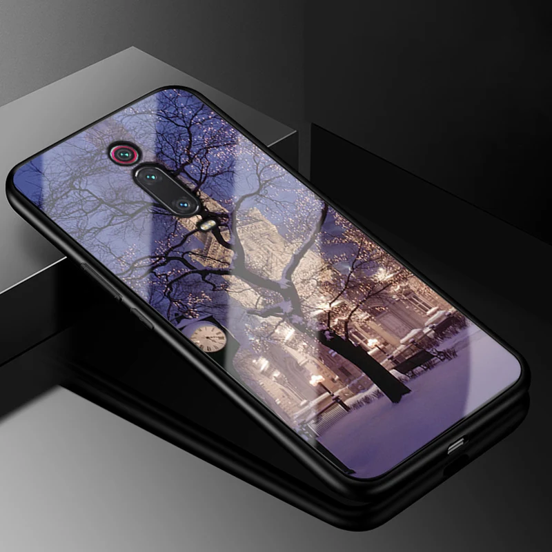 Чехол-накладка для Xiaomi mi 9 T Pro MI9T Mi9 из поликарбоната стеклянный черный ТПУ бампер