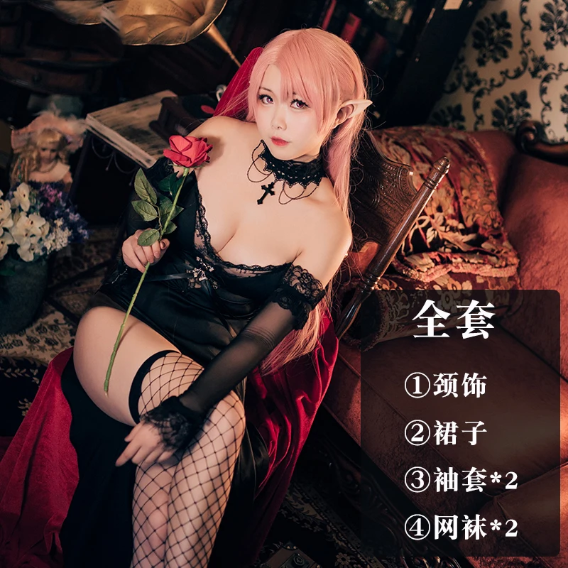 

Game Azur Lane HMS Duke of York Cosplay Costume Black Dress Gothic Uniform Dress Halloween Suit for Women