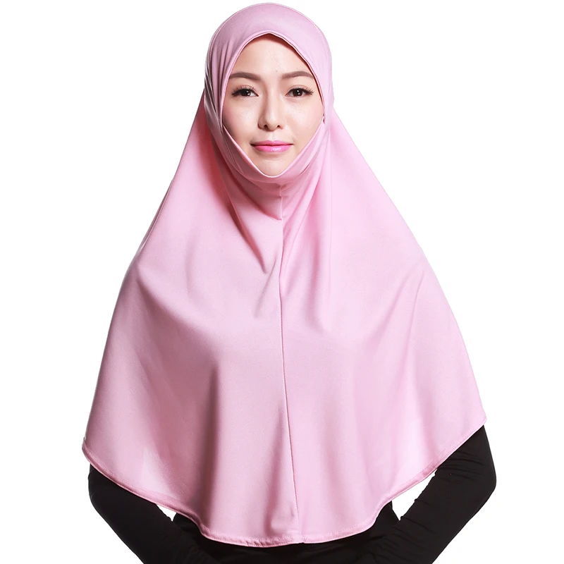 Мусульманская женская однотонная шапка Hijabs женский головной платок из