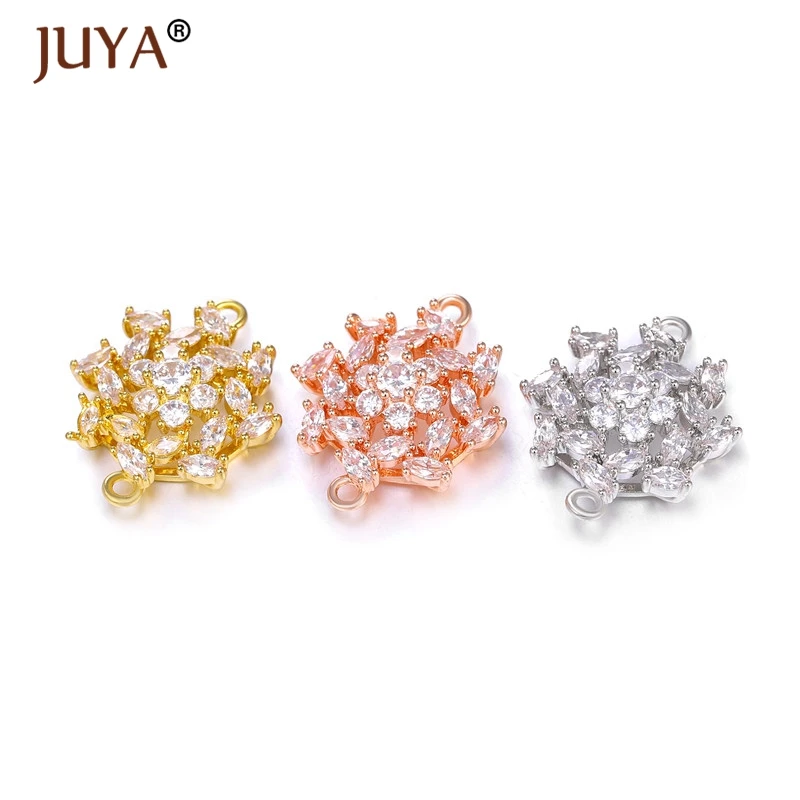 Блестящие циркониевые кристаллы цветок Разъемы для изготовления украшений