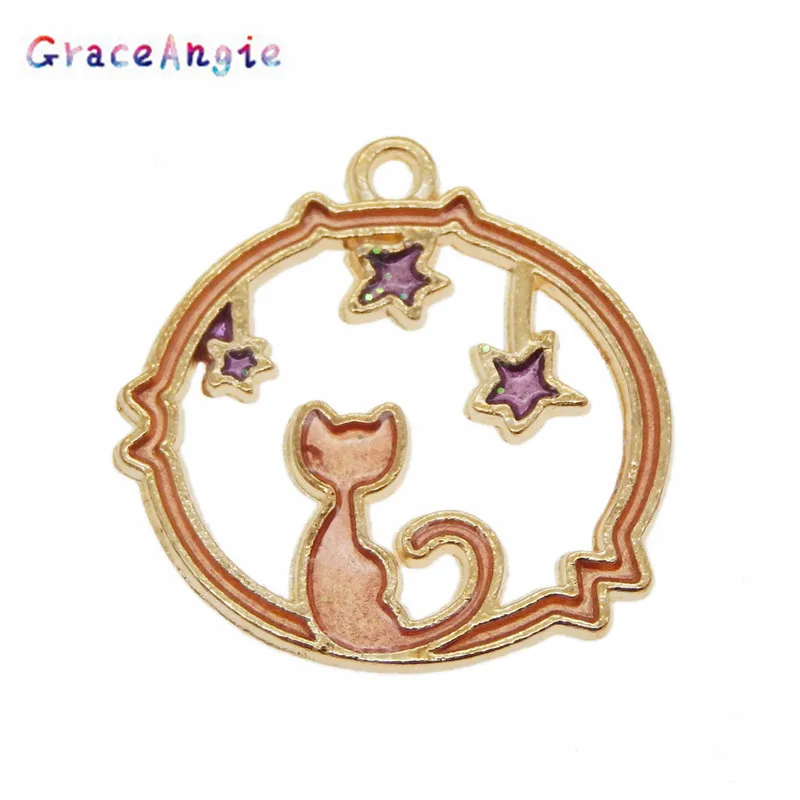 Цепочка с подвеской в виде голубого кота и звезды|Подвески| |