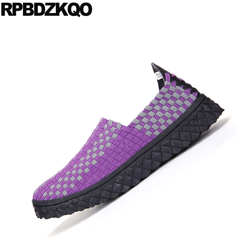 Дизайнерские кроссовки без шнуровки с круглым носком эластичные дышащие