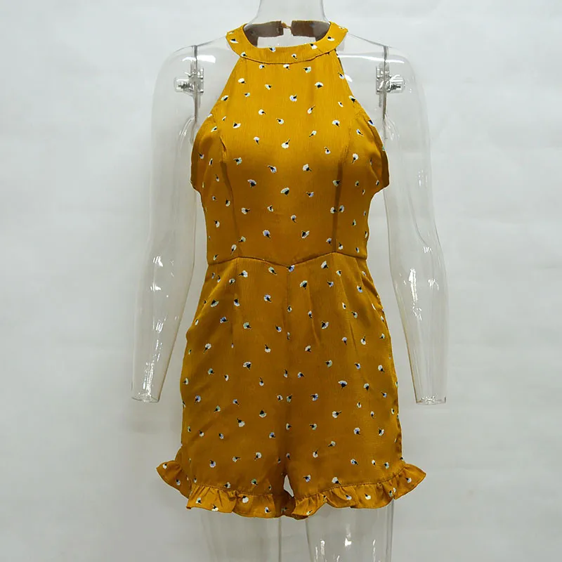 Сексуальный летний повседневный комбинезон с открытыми плечами и бретельками