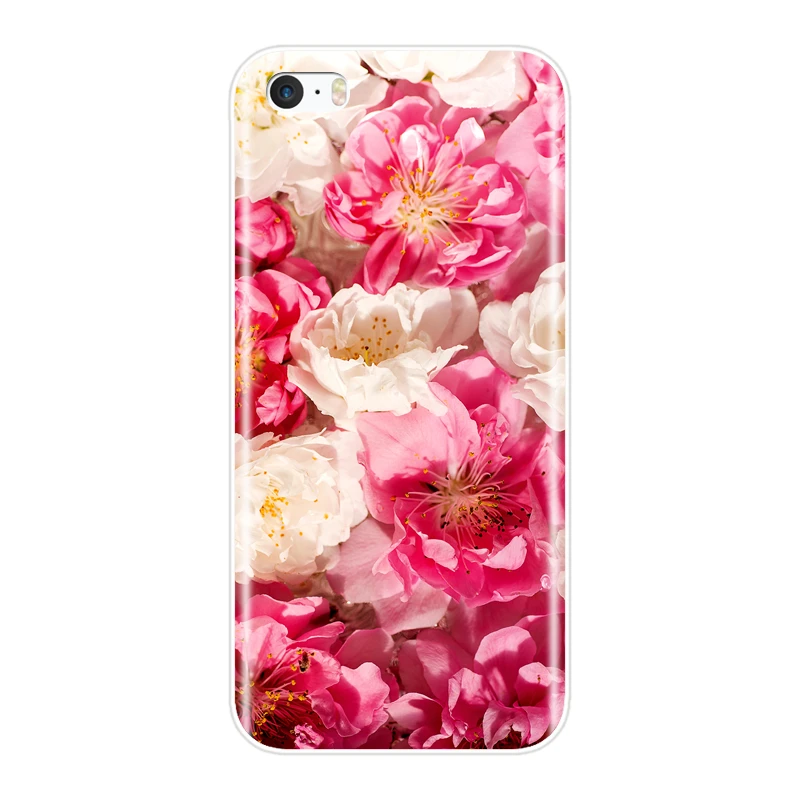 Чехол для Телефона iPhone SE 5S 5 S 5C Мягкий Силиконовый ТПУ ультратонкий задний с милым