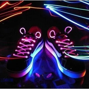 5pair/lot LED Shoelaces Flash &amp Light Up Shoe Laces Optical Fiber bootlace Party Accessories Seven Colors Free shipping | Обувь