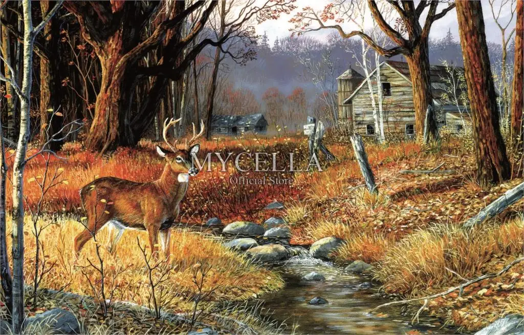 

5d Diy Diamond Painting deer Wild Life Fall Cross Stitch Diamond Embroidery animals Full Mosaic Home Decor Gifts Wall Stickers