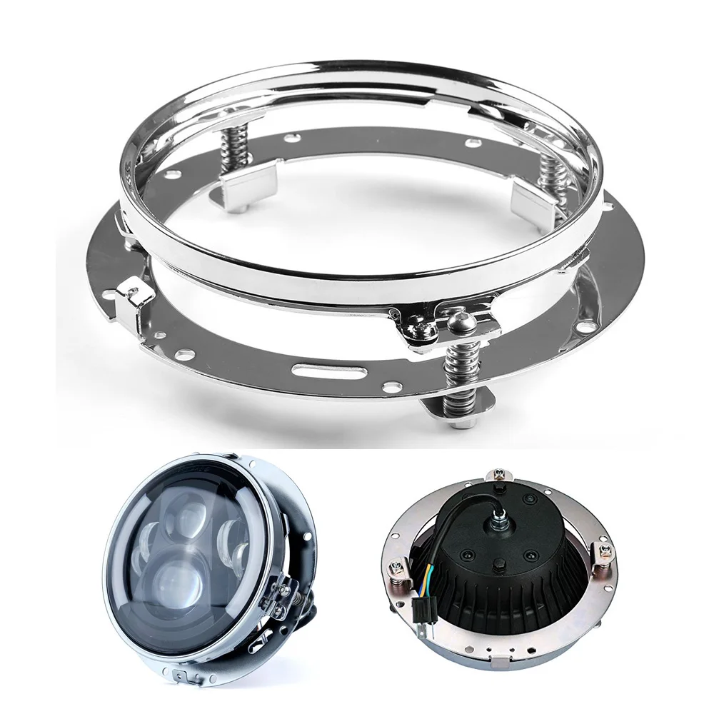 Хром 7 &quotдюймовый Moto HID LED Монтажное кольцо для фары кронштейн туринга 1994 2013