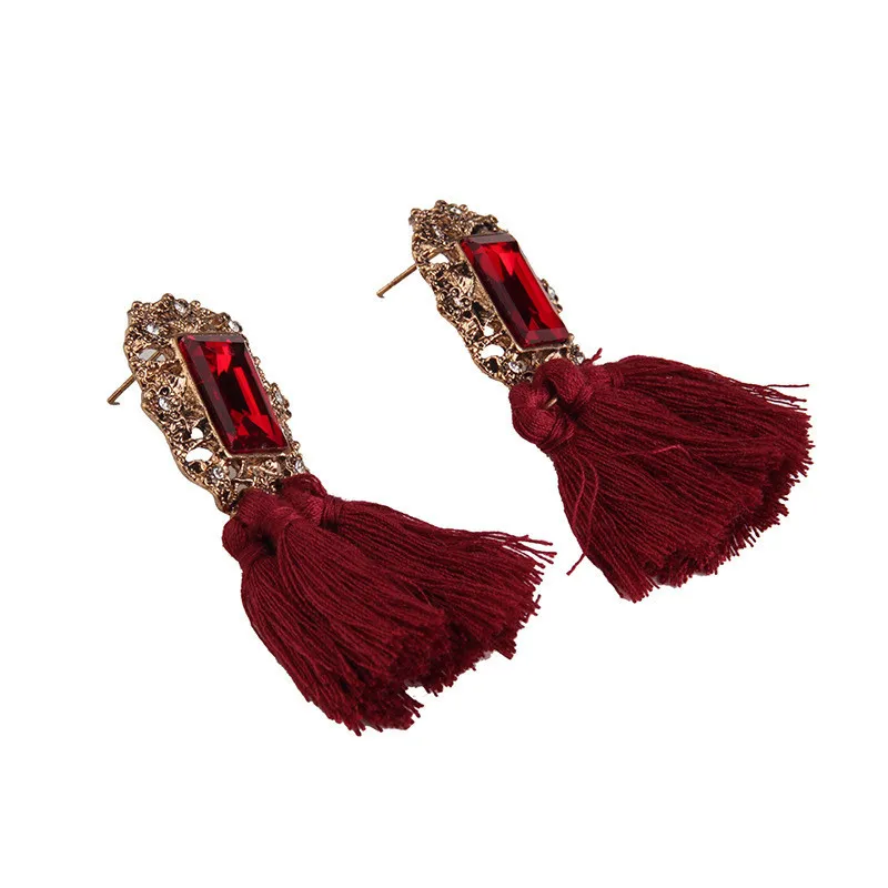 Crystal tassel bohemian earrings 2018 for women fashion jewelry drop | Украшения и аксессуары