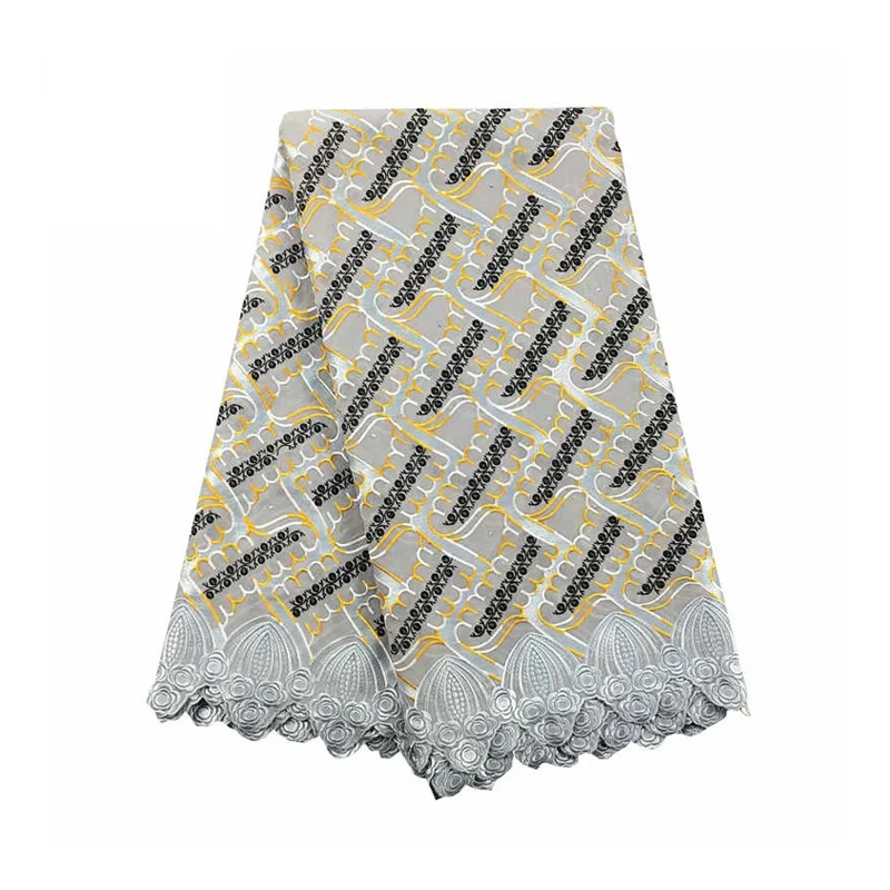 2019 High Quality Lace Fabric 063 Ash Swiss Voile Switzerland Embroidery 100% Cotton French African Fabrics | Дом и сад