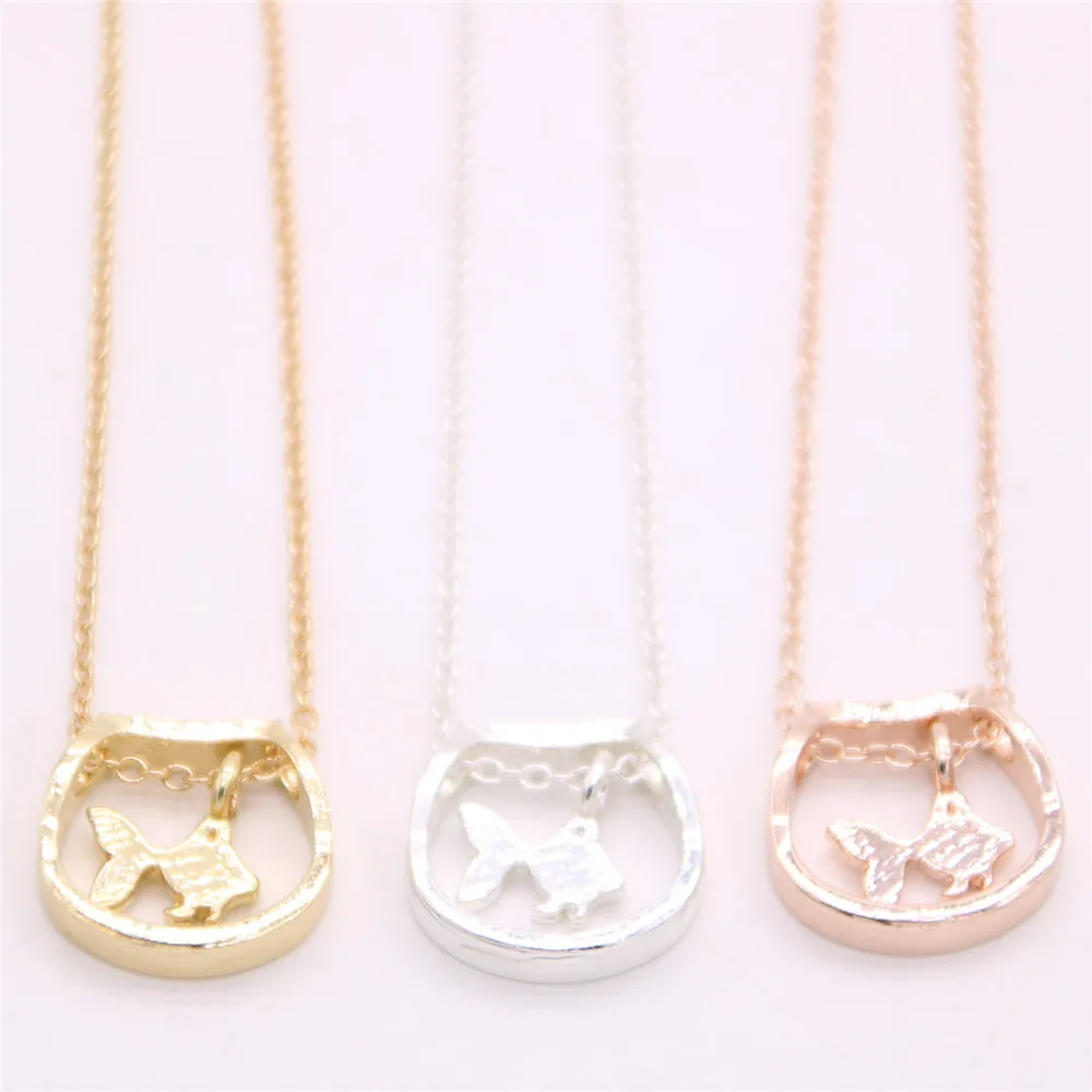 Hot fish and tank pendant necklace Child interest designed for women | Украшения и аксессуары