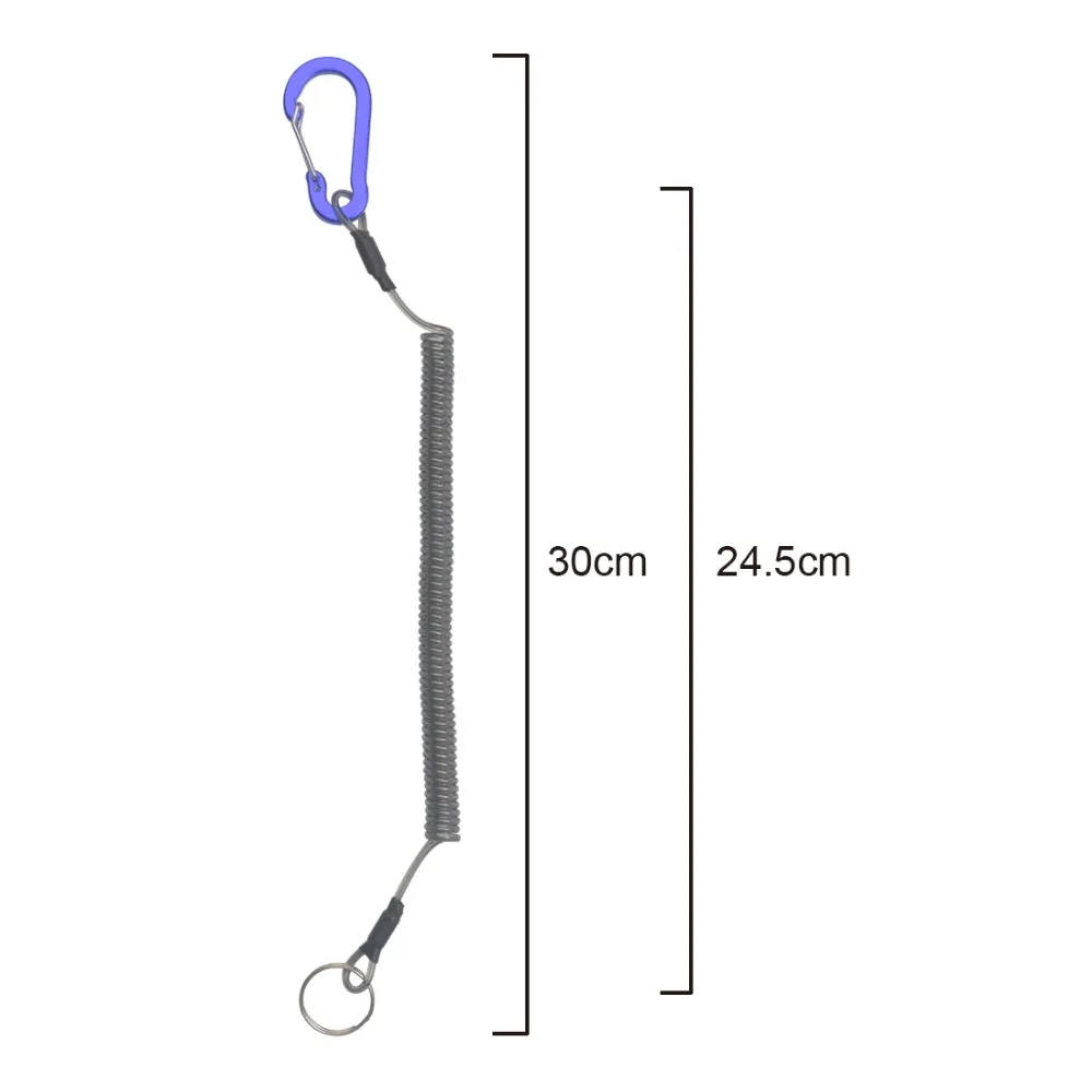 New 6pcs Fishing Lanyards Boating Ropes Retention String Fishing Rope with Camping Carabiner Secure Lock Fishing Tools Acces