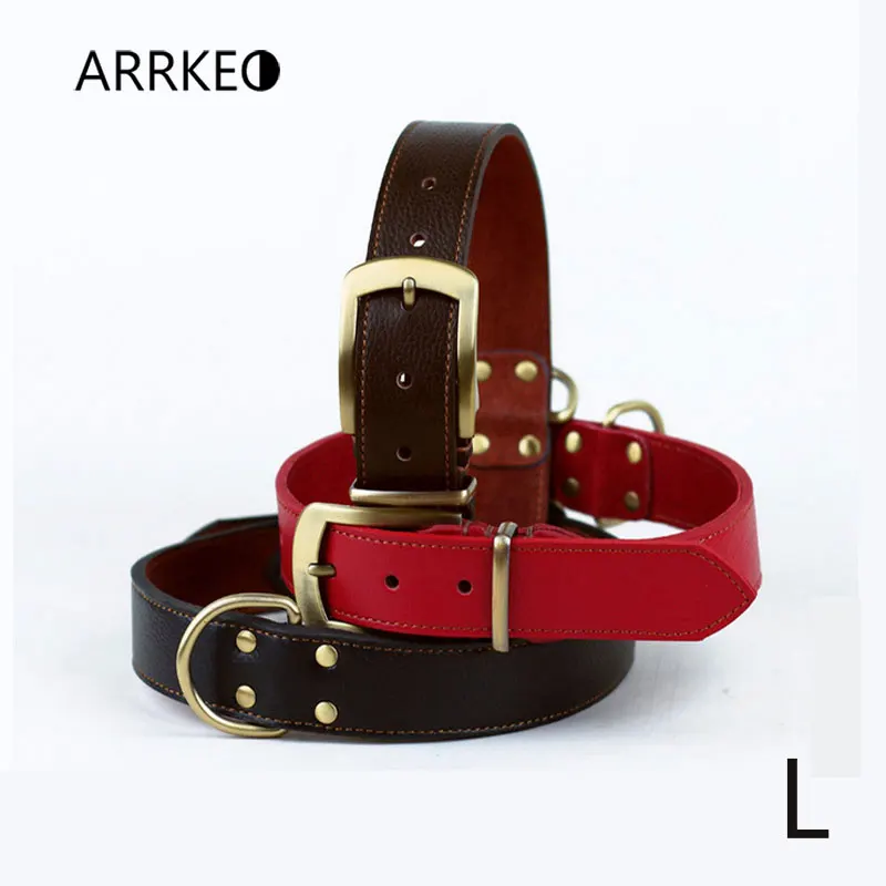 ARRKEO кожаный ошейник Pet Ошейники для маленький средний большой размеры S M l собак