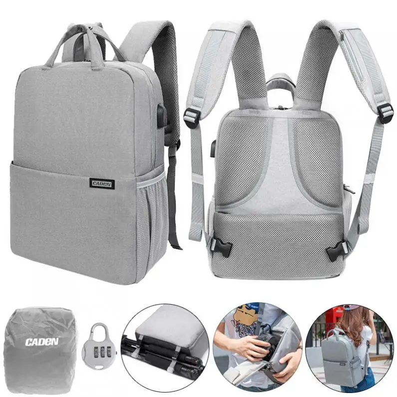 Caden L5 II L USB SLR водонепроницаемая сумка для камеры рюкзак сумка для фотосъемки с износостойкой для SLR/беззеркальной камеры