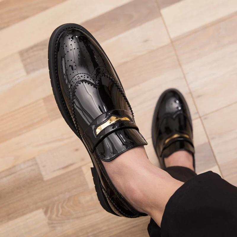 Luxury brand Men Dress Shoes Business Wedding party For Male round Toe Leather Oxfords Formal big size 48 L5 | Обувь