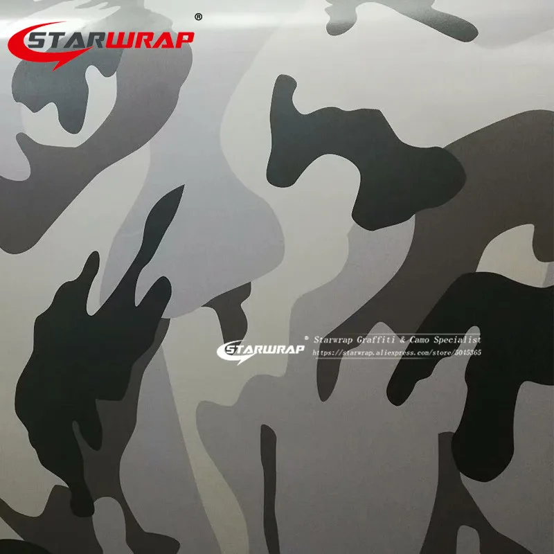 Starwrap белый черный серый пиксель камуфляж большие пятна для автомобиля