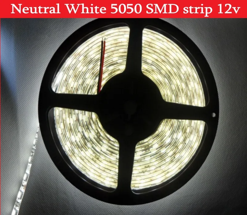 5050 SMD Нейтральная белая светодиодная лента 5 м 300 Светодиодная естественная