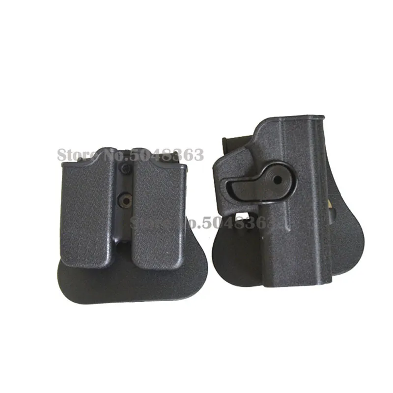 

IMI Polymer Roto Glock Holster Tactical Gun Pistol Holsters with Magazine Clip Pouch for Glock 17 19 Black