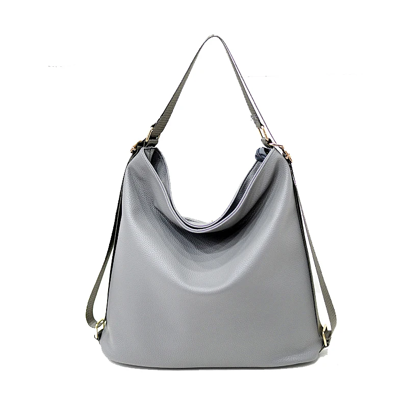Серая сумка-хобо женские кожаные сумки многофункциональная винтажная сумка на