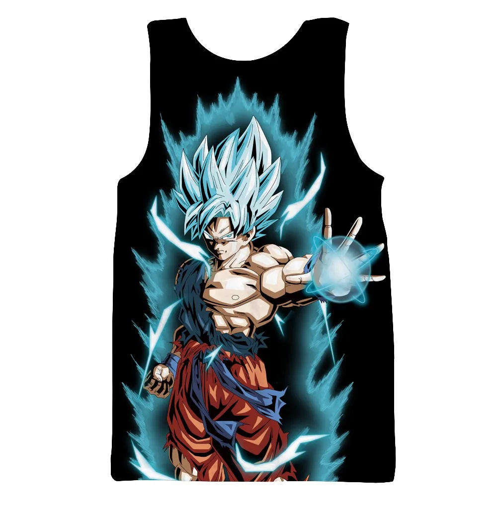 AC&DBZ2018 New Men's and Women's Sleeveless Top White God Wukong Summer Harajuku Style Fashion 3D Printed Tank | Мужская