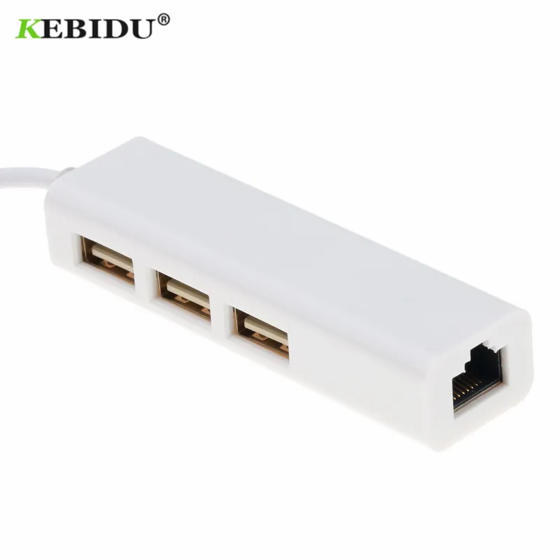 Адаптер Kebidu USB-C Ethernet 3 USB C Hub для RJ45 Lan адаптер сетевая карта Macbook ThinkPad Samsung ноутбука |