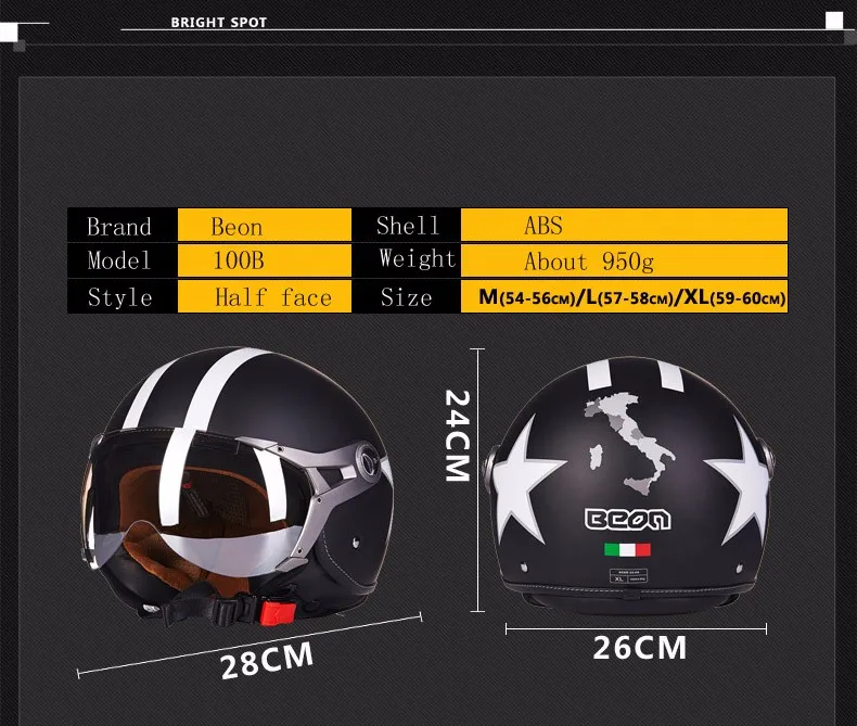 BEON moto rcycle винтажный шлем 3/4 для лица мото Шлем КАСКО Емкость Четыре сезона для мото rcycle шлемы