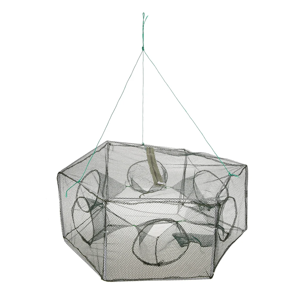 Складная рыболовная сеть с 6 отверстиями шестигранная ловушка для креветок