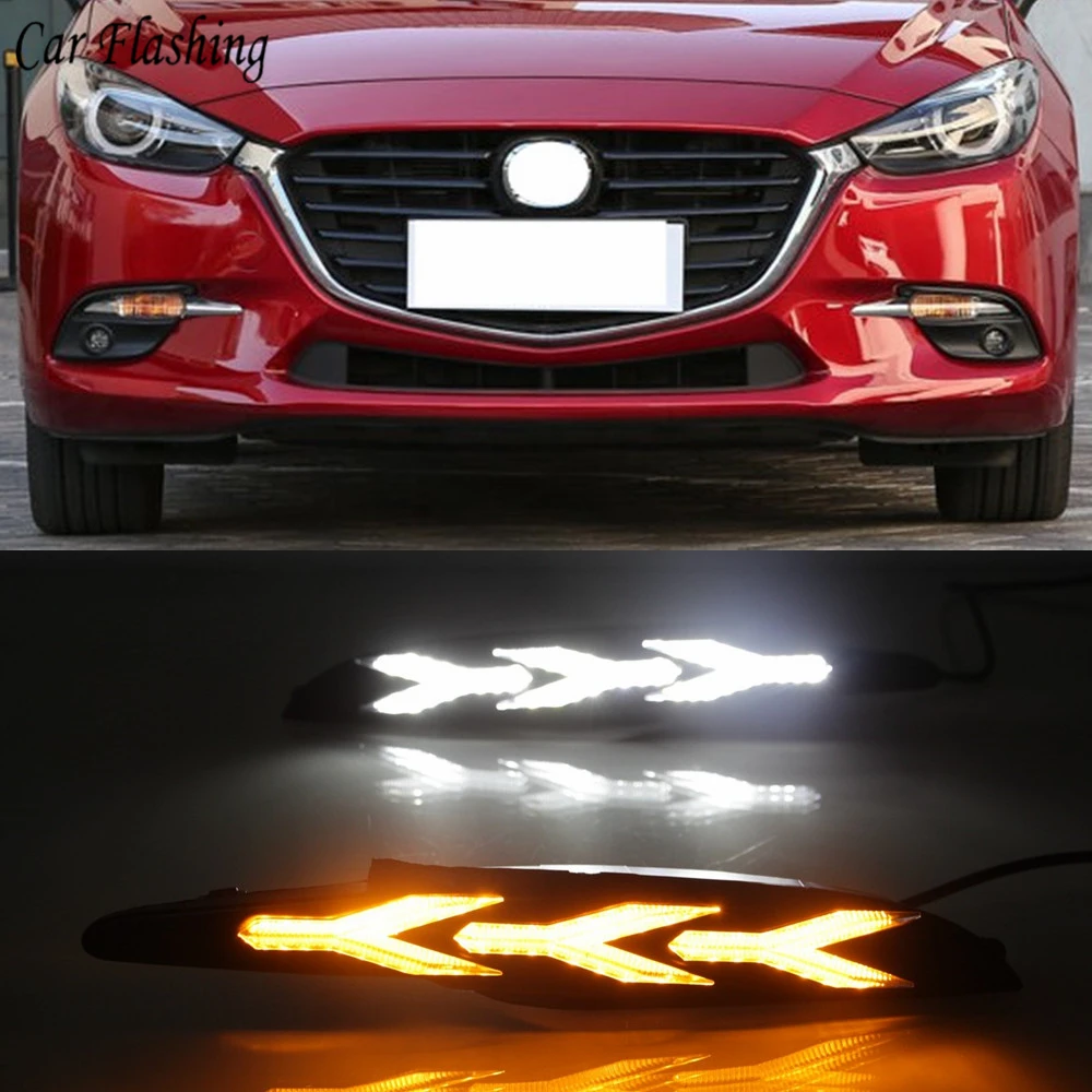 Автомобильный мигающий 1 пара DRL для Mazda 3 Axela 2017 2018 светодиодный светильник